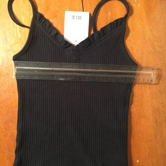 Topshop cropped tank top 2 XS 0 ribbed black cami - Picture 4 of 5